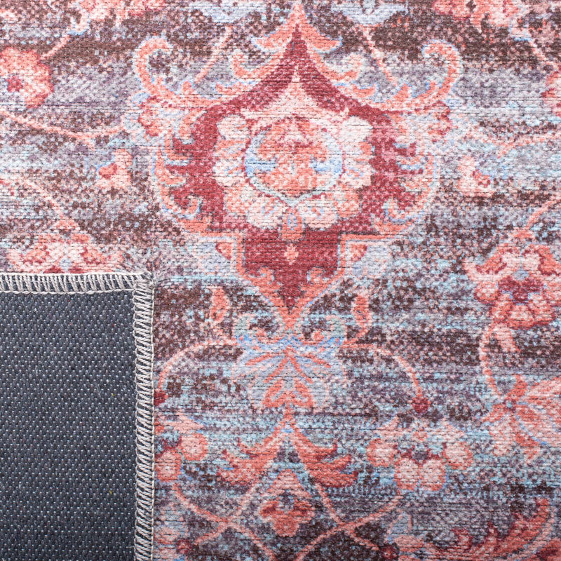 Hallel Performance Machine Washable Oriental Rug, Square 6'7"