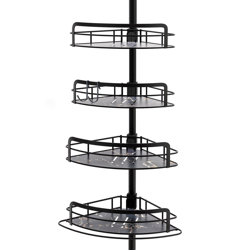  Tension Pole Shower Caddy, Black