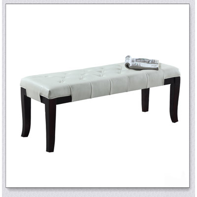 Elegant Faux Leather Tufted Bench, Perfect for Versatile Seating and Decor in Any Room.