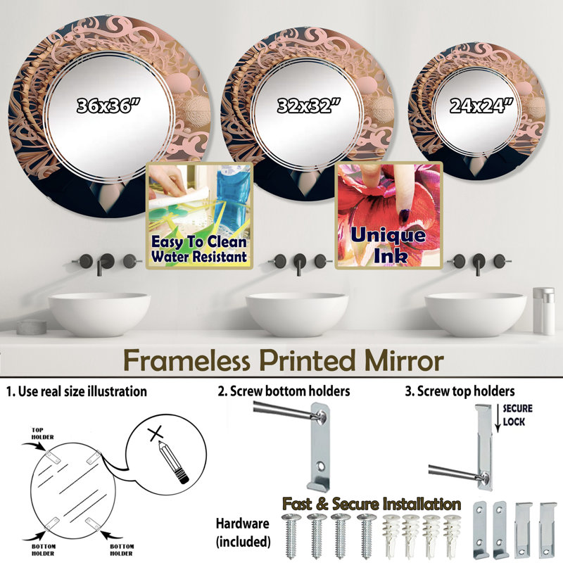 Miroir Zerriah, 24 po x 24 po