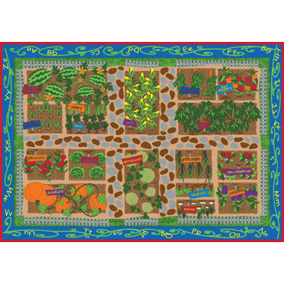 KidCarpet Garden of Good Health Rug, 7'6" x 12' Rectangle Multicolor Rug for Kids' Classroom or Playroom