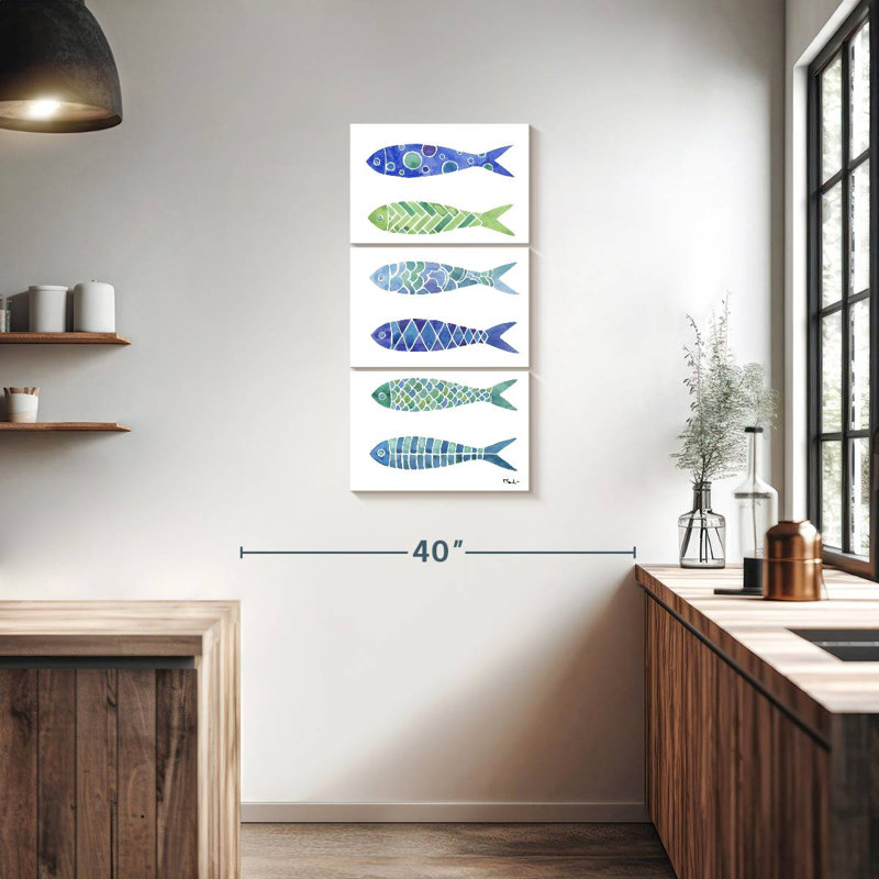Lignée de poissons de la Baltique, H 38 po x l 18 po