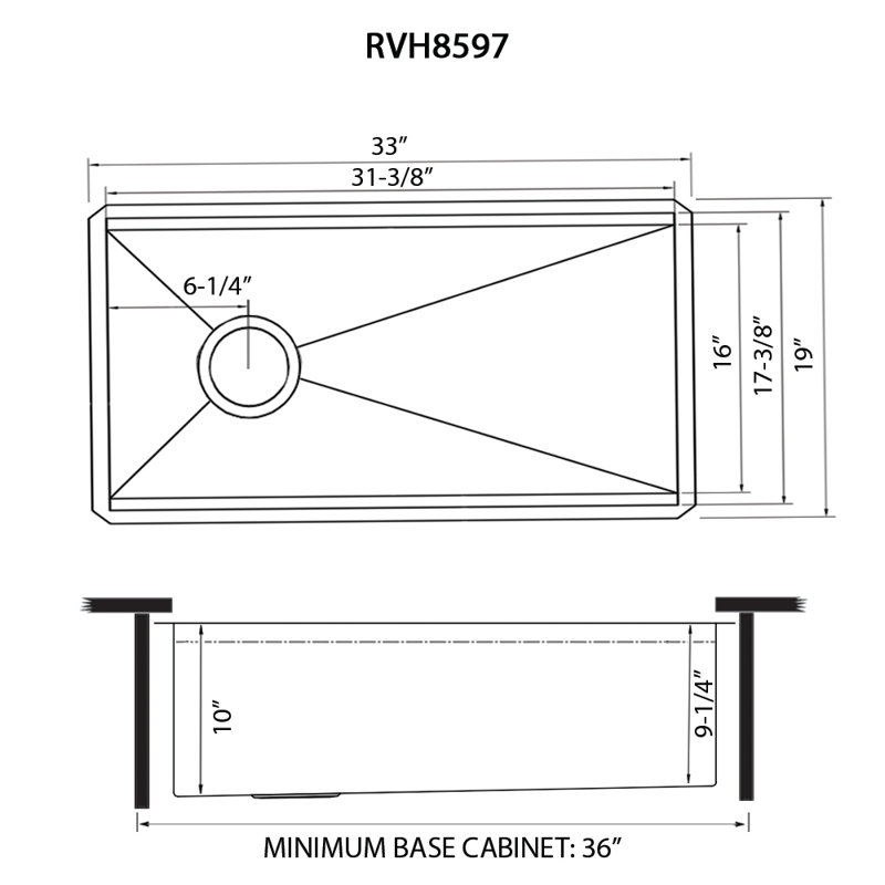 Ruvati 33-inch Workstation Slope Bottom Offset Drain Undermount 16 Gauge Kitchen Sink