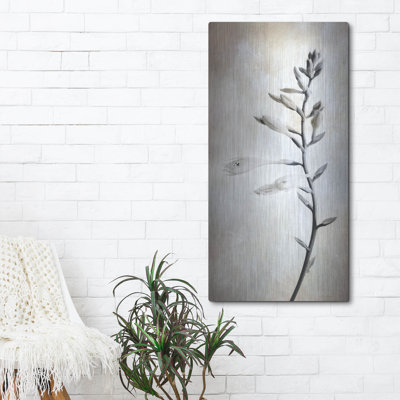  «Hosta Blossoms Ii» par Lori Deiter, art mural en métal, 24 po x 48 po