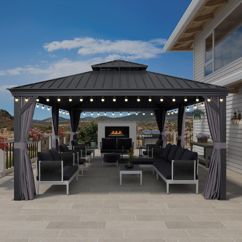 24 pi L 12 pi. D Pavillon de jardin en aluminium