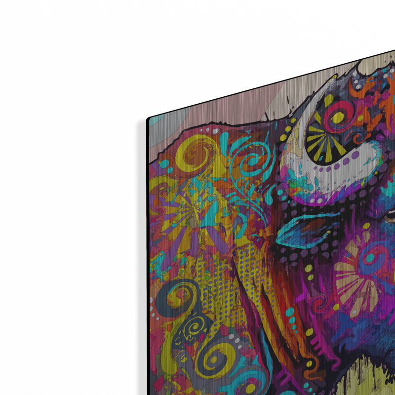 «The Profile Bison» par Dean Russo, H 12 po x l 12 po