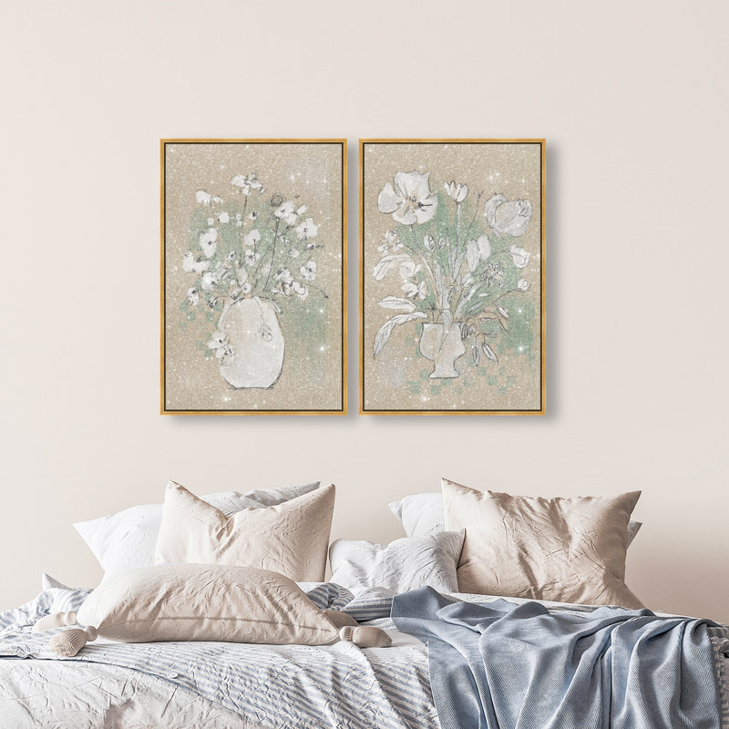 Spring Energy Set Set by Oliver Gal, 37" H x 25" W, Gold Floater Frame