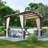 11 pi. L 10 pi. D Pergola en métal avec pavillon: ajout extérieur durable et fonctionnel
