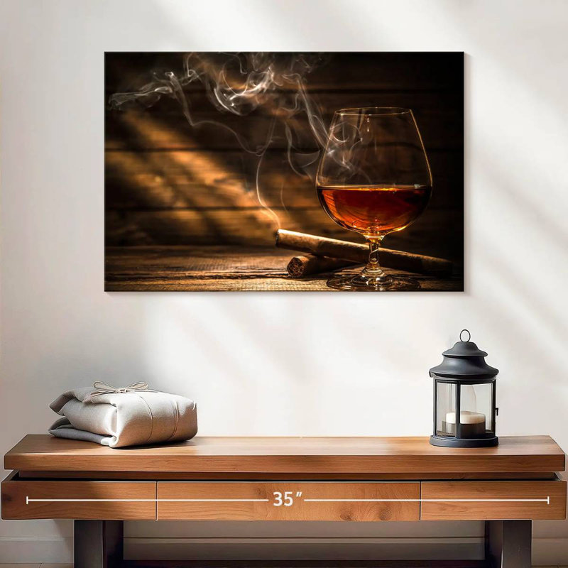 Yarlin Whiskey And Cigar, 16" H x 24" W