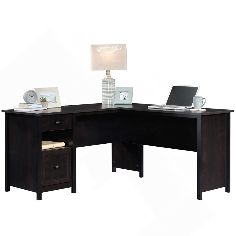 Bureau en L, finition noire, Noir