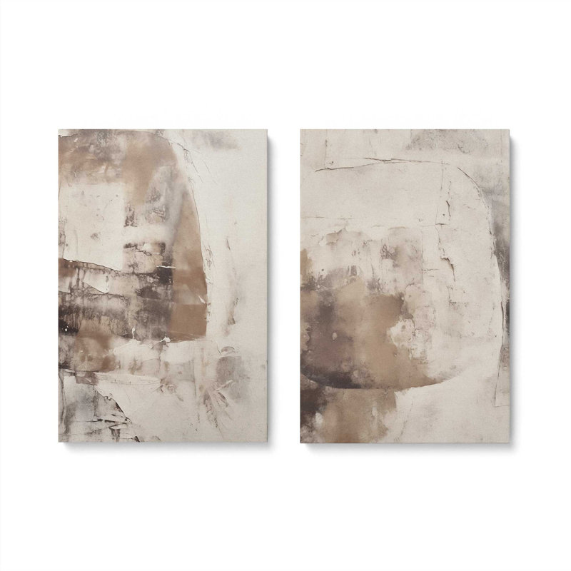 Mocha Musings Set of 2 Canvas Prints in a Maple Frame, 30" x 20", Wrapped Canvas, 18" H x 24" W x 1.25" D
