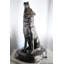 Grande statue loup sur pied majestueux en aluminium 28 po x 26 po x H 43 po Majestic