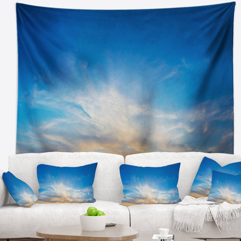 Paysage tapissier bleu ciel, H 50 po x l 60 po