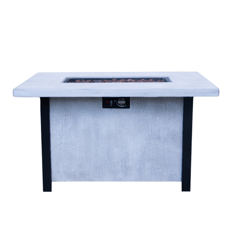 Table de foyer d'extérieur pour foyer au gaz propane, Noir / blanc