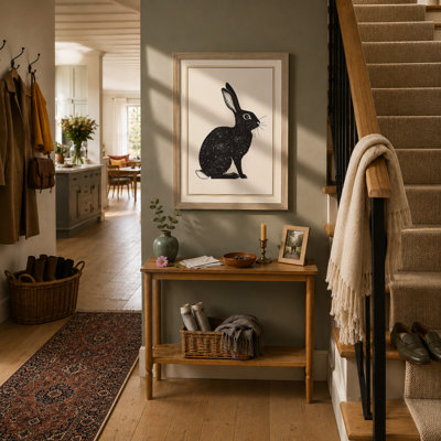 Rabbit in Silence Minimalist - Framed Print