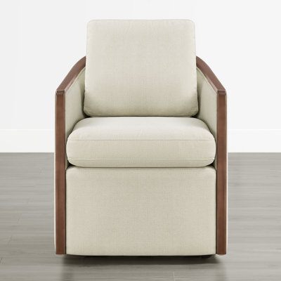 Farmhouse Swivel Dining Chair With Caster