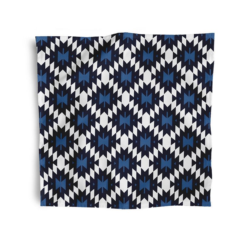 Sofiane Polyester Geometric Square Napkin, Navy