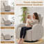 Fauteuil inclinable pivotant à bascule Delba à trois moteurs avec appui-tête et soutien lombaire réglables, ports USB et de type C, idéal pour la chambre d'enfant.-713669474