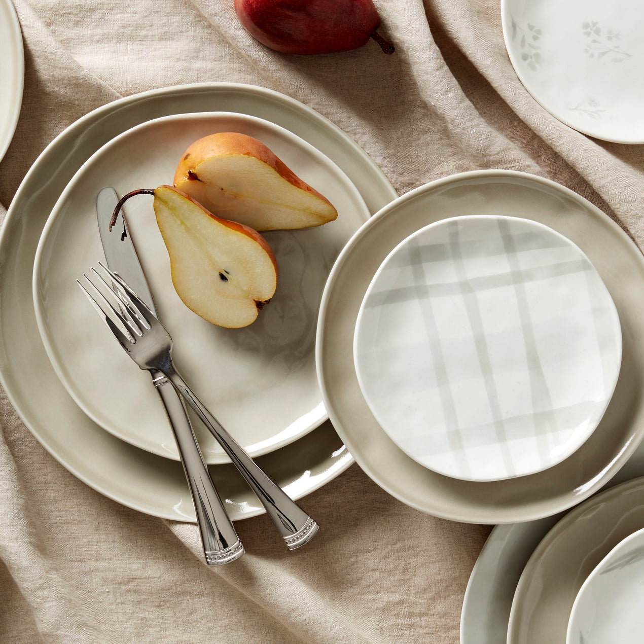 Bay Colors Blue 8" Porcelain Appetizer Plate, Gray