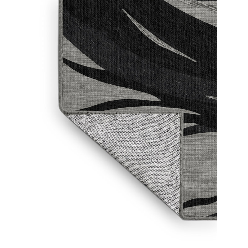  Tapis hawaïen noir lavable volcanique, Rond 3 pi