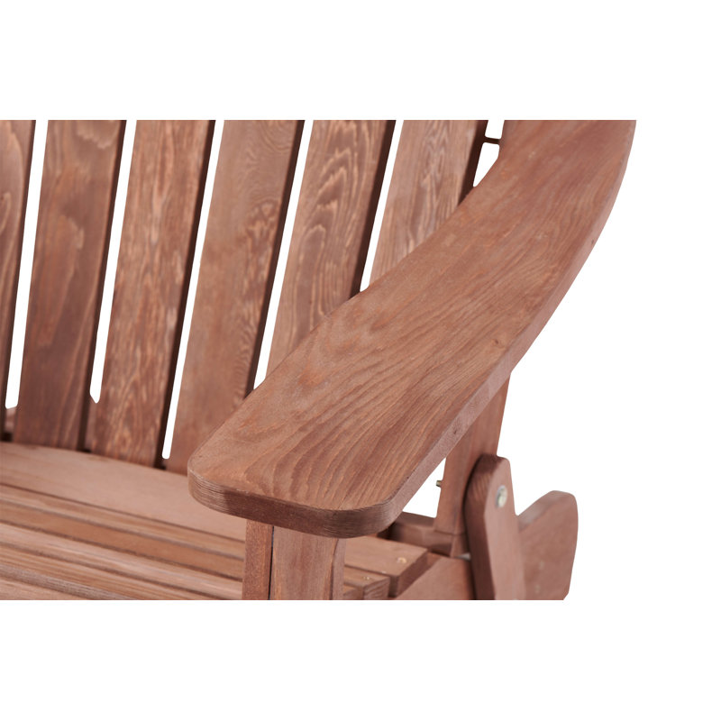 Chaise Adirondack pliante en bois surdimensionnée avec dossier et siège pré-assemblés (sans la table), Brun