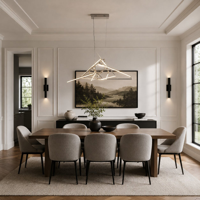 Lustre 25 lumières à DEL en acier inoxydable chromé avec diffuseurs en acrylique blanc, Nickel brillant