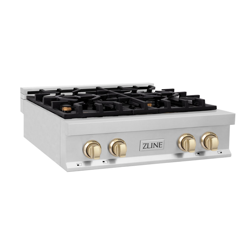 Autograph Edition 30" Gas Cooktop with 4 Burners, Stainless Steel Gold