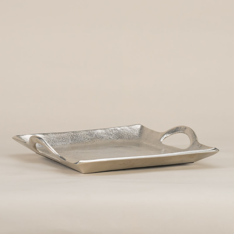 Downley Metal Tray, Silver