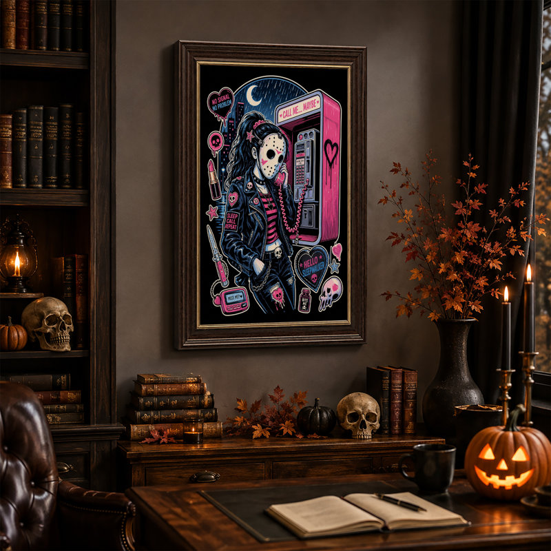 Punk Girl in Hockey Mask at Pink, H 24 po x l 16 po