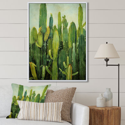 " Green Cactus Contour Collage "