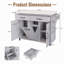 Îlot de cuisine l 51,06 po, panneau de particules P2, abattant, armoires de rangement, roulettes-133962692