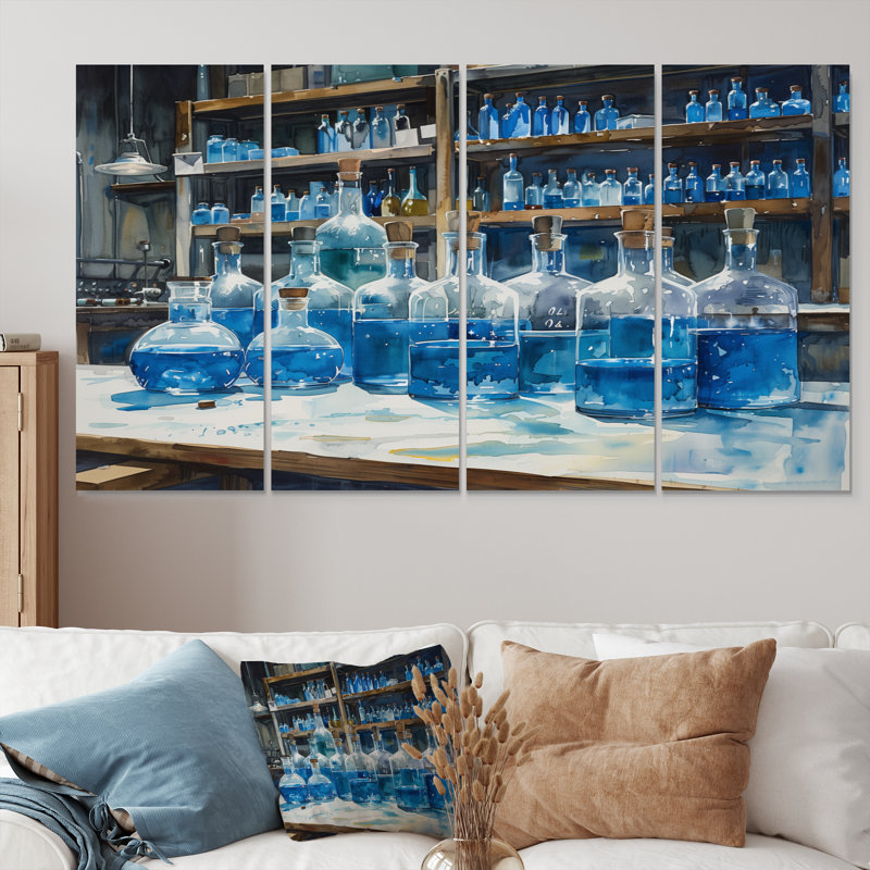Ensemble d'art sur toile bleu-brun, H 32 po x l 64 po