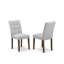 3 Piece Mid Century Modern Dining Table Set Includes A Wood Dining Table and 2 Light Grey Polyester Fabric Padded Chairs, Antique Walnut-107905874-116607650