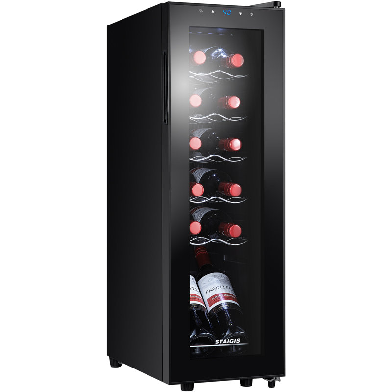 STAIGIS Single Zone 9.9'' Freestanding 12 Bottle Wine Refrigerator