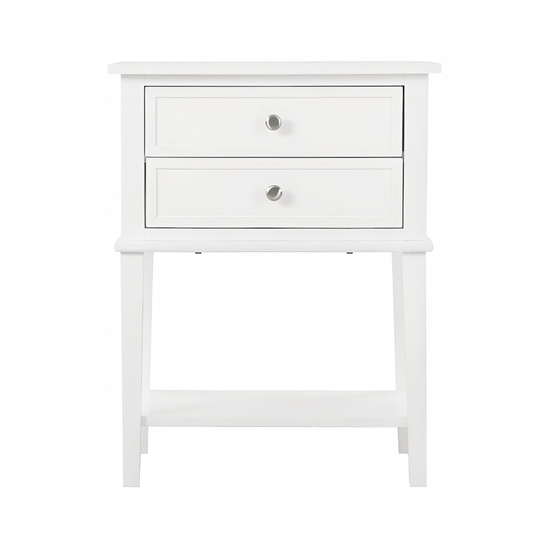 Table de chevet élégante et contemporaine, Blanc