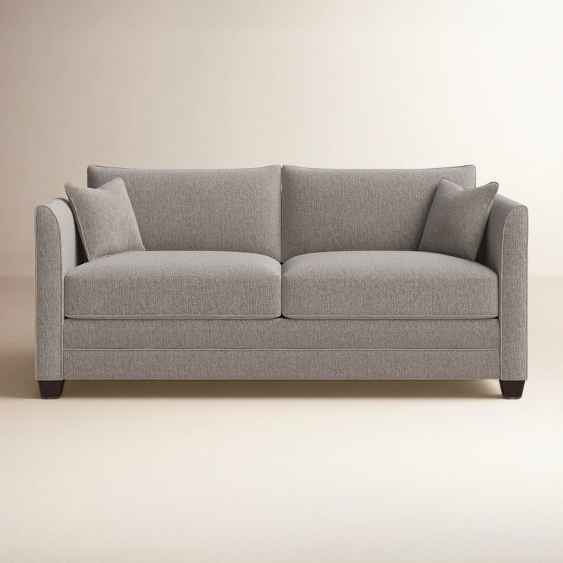 Kodie Upholstered 76.5'' Sofa, Charcoal Grey Performance, Espresso