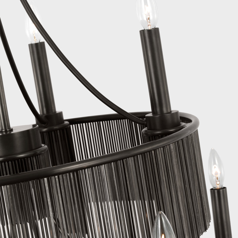 Sutton 50" Three Tier Chandelier, Bronze