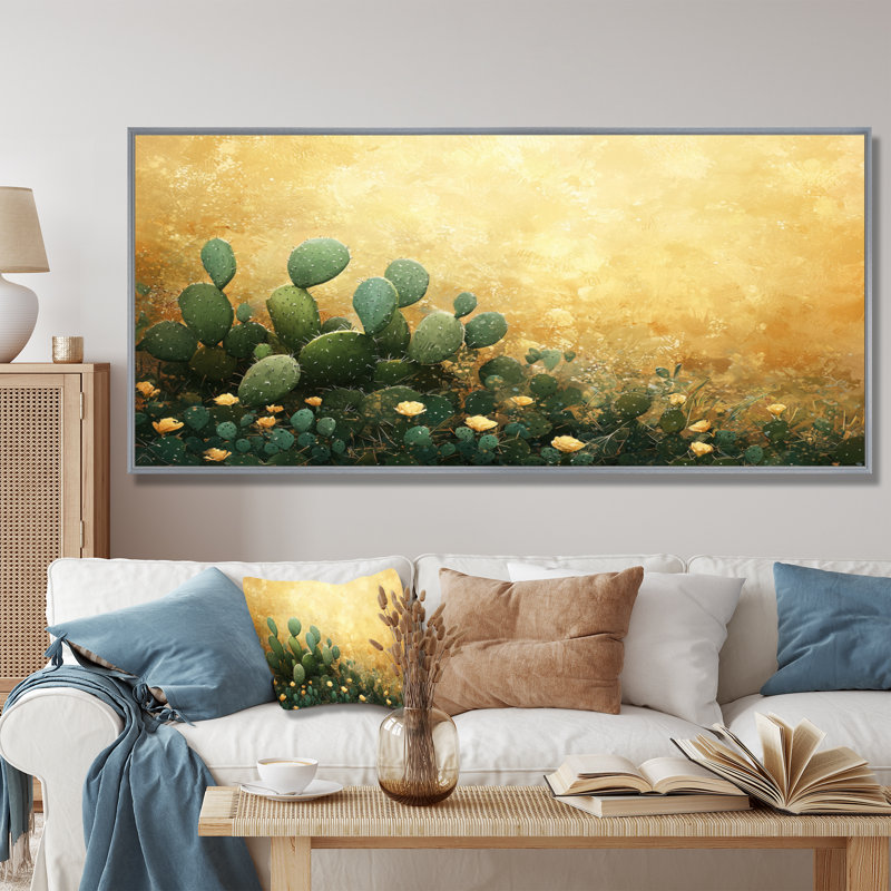 Kohei - Floral Wall Art, H 28 po x l 60 po, Cadre flottant, Argent argent