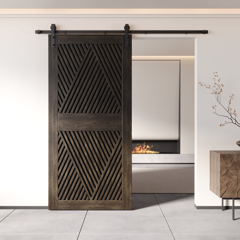 Porte de grange en bois de pin 84 po Homber, 30 po x 84 po