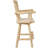 Rustic Bar Stool - Fir Wood Construction, Chair With Footrest,Wide Armrest, Rustic Kitchen Stool, Tall Bistro Chair For Dining Room, Restaurant, Pub, 4-Foot,Light Brown Color