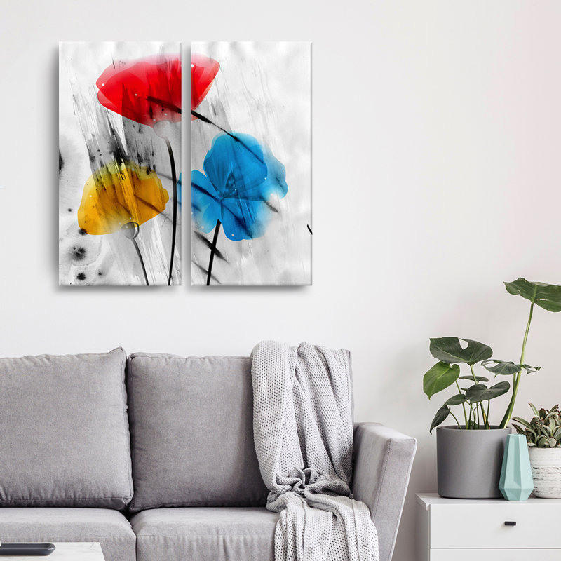 Reproduction d’art graphique sur toile tendue peinte en pétales IIIB par Ready2HangArt, H 40 po x l 40 po x P 1,5 po