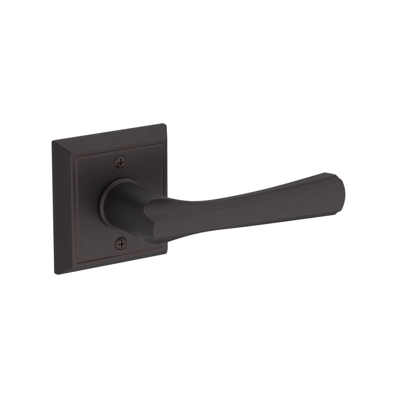 Wyndcliff Passage Lever with Chamfered Square Rose in Venetian Bronze, Venetian Bronze