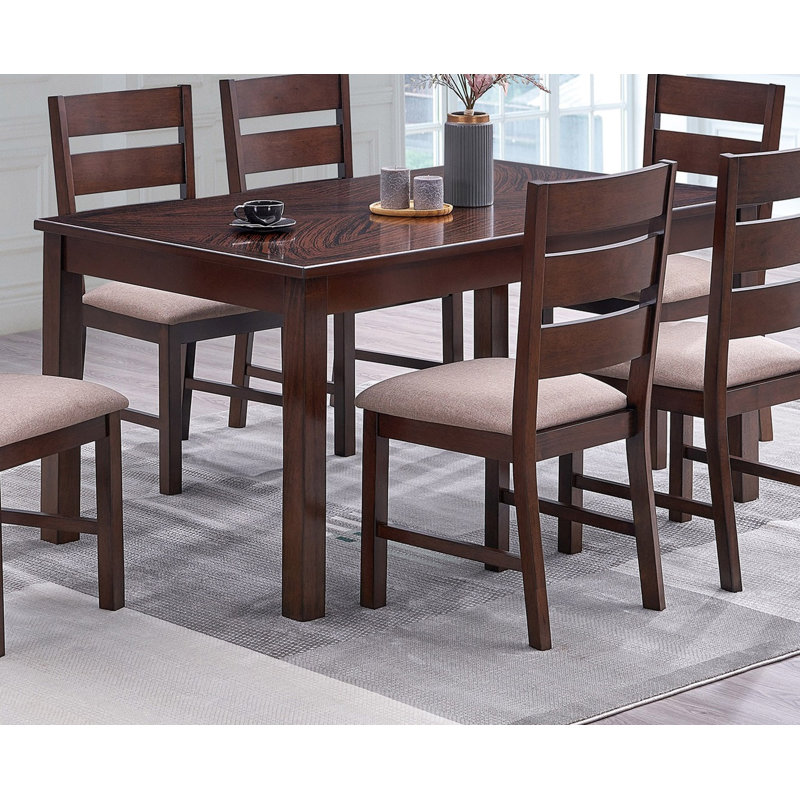 Ensemble de salle à manger contemporain 7 pièces et 6 chaises d'appoint