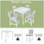Ensemble de salle à manger 5 pièces à hauteur de comptoir avec table carrée et chaises rembourrées, décor en cristal pour une maison élégante-386255104-386255107