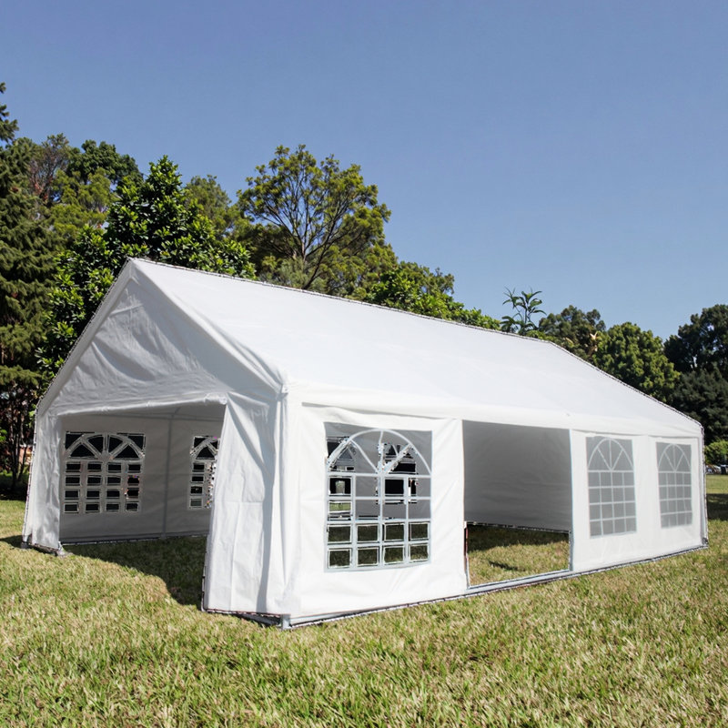 Tente de réception 20 x 30 pi pour événement - cadre, housse extérieure imperméable en PE, assemblage facile