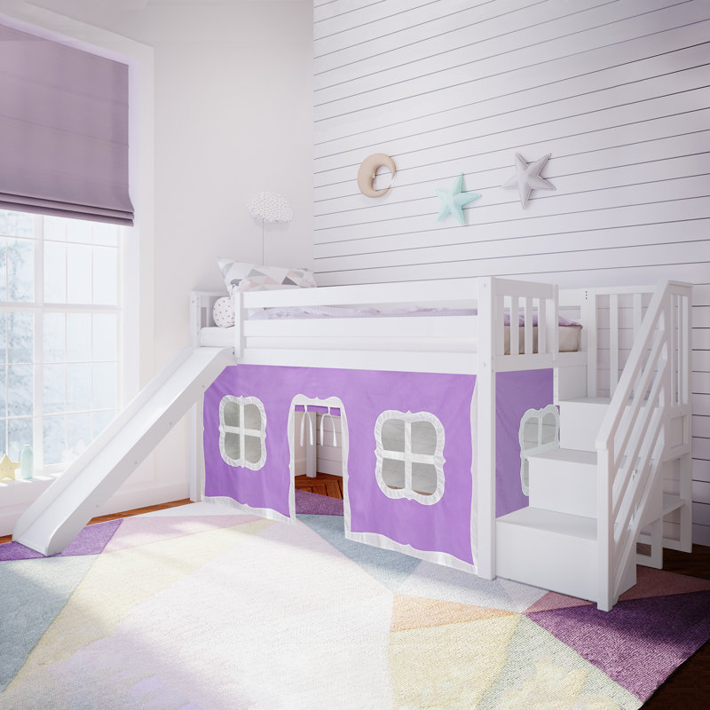 Lit mezzanine simple en bois massif Plymouth par Harriet Bee, Mauve, Gris