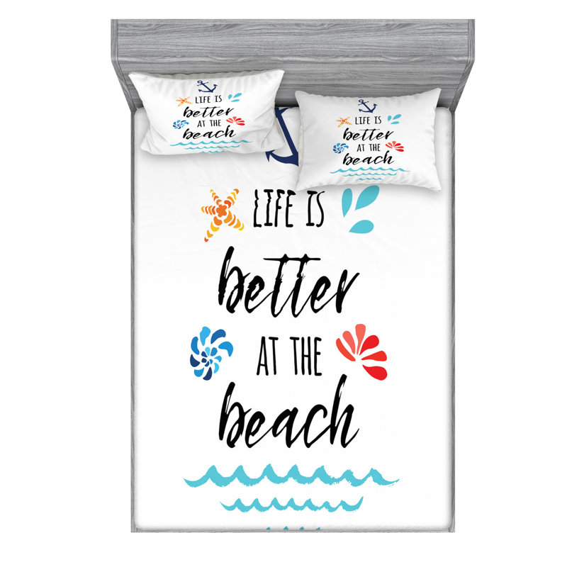 Ensemble de draps beach, Ensemble de drap pour grand lit avec drap-housse