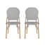 Ensemble de 2 chaises d'extérieur en rotin PE et aluminium sans accoudoirs, finition grise et bambou
