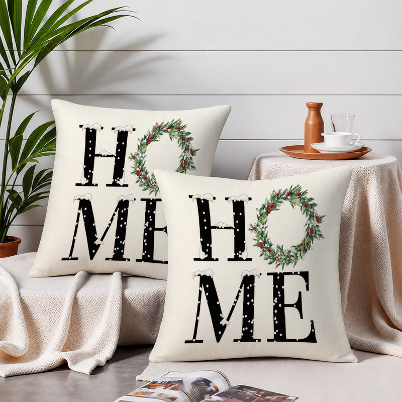 Polyester Pillowcase, Couronne blanche et blanche enneigée