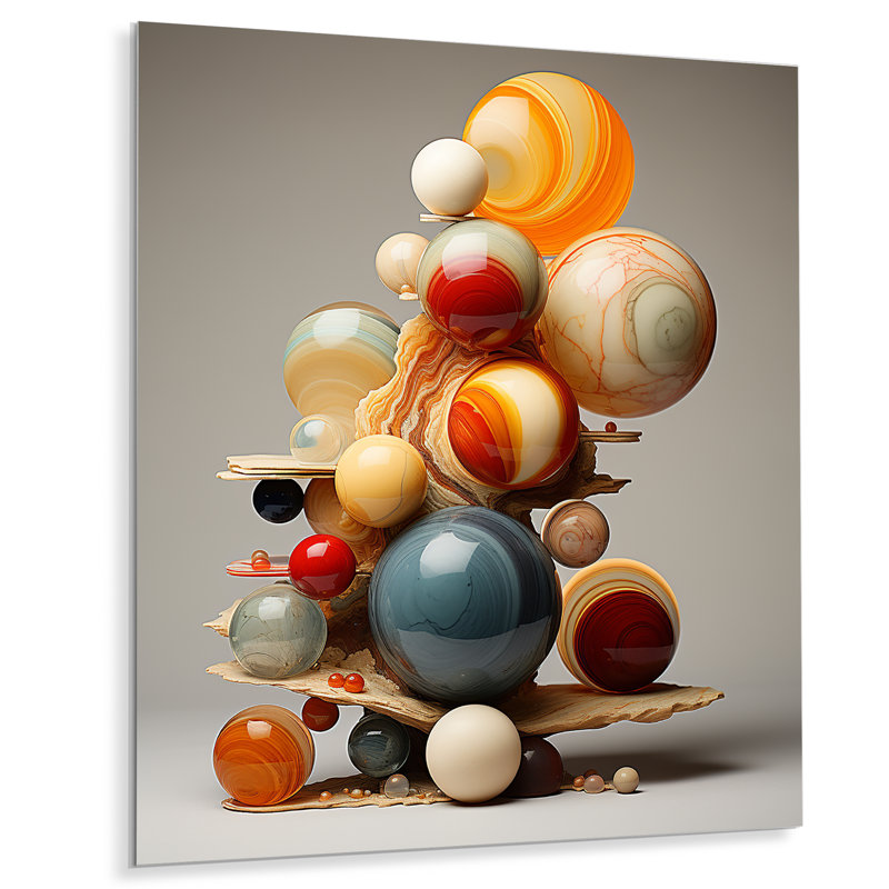 Pyramide de marbre géométrique abstrait II - art mural abstrait en métal, H 20 po x l 12 po x P 1 po